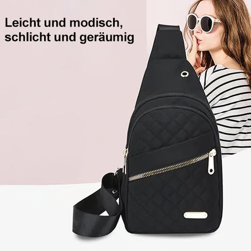 🔥 50 % RABATT ! 🛍️🎒 Leichte Metall-Brusttasche mit Reißverschluss und Kabeldurchführung – Exquisites Geschenk ✨🎁