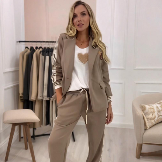 ✨Gestreiftes 2-teiliges Set (Blazer + Hose): Modisch & Praktisch für Freizeit & Beruf✈️Kostenloser Versand✈️