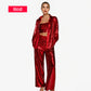 💕2025 HEISSER VERKAUF💐Paillettenblazer und weite Hose für Damen (3-teiliges Set)
