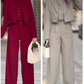 🎉2025 Neuheiten-Schnäppchen✨Damen-Set mit kurzem Revers und Hose mit hoher Taille