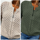 🔥2025 HOT SALE🔥Lässige Damen Strickjacke mit Reißverschluss und hohlem Design👗