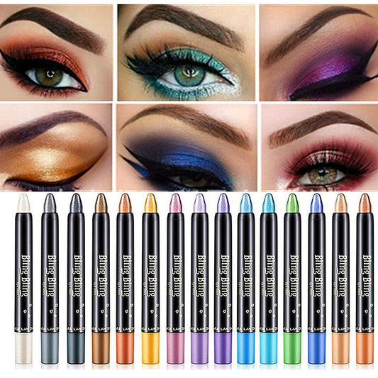 💥15-Farben-Highlighter-Lidschattenstift, wasserfester Glitzer-Lidschatten-Eyeliner-Stift