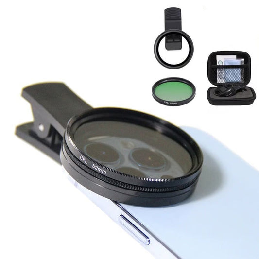 🔥LAST DAY SALE 50%OFF ✨52mm Clip-on CPL Telefon Kamera Objektiv Filter Kit，Circular PolarizerPolarizing Filter Compatible with Mostcell phones