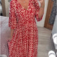 🌸SOMMERANGEBOT - 50% RABATT🌸Bohemian Vintage V-Ausschnitt Floral Lässige Lange Kleider