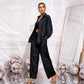 💕2025 HEISSER VERKAUF💐Paillettenblazer und weite Hose für Damen (3-teiliges Set)