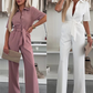 🌟2025 Neu Frauen Jumpsuits mit Gürtel und Knopfleiste