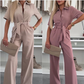 🌟2025 Neu Frauen Jumpsuits mit Gürtel und Knopfleiste