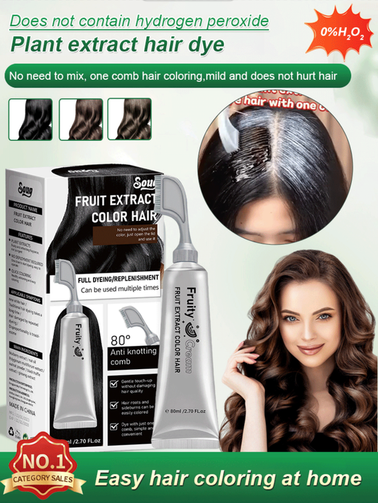 🌟Fruchtessenz-Haarfärbekamm – Sanft färbend und pflegend für glänzendes Haar 💇‍♀️🌟