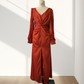 Glänzendes, fließendes, einfarbiges, bodenlanges Kleid für Damen