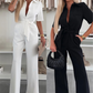 🌟2025 Neu Frauen Jumpsuits mit Gürtel und Knopfleiste