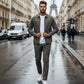Herren 2-teiliges Freizeit-Set in Unifarben für Herbst und Winter (Jacke + Hose)