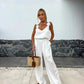 💕Ärmelloser Jumpsuit mit weitem Bein für Damen