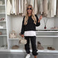 💜 Lässiger Sweatshirt-Anzug mit Kapuze und Patchwork für Damen✈️Kostenloser Versand✈️