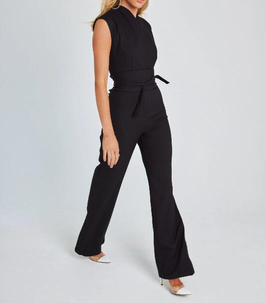 Ärmelloser Overall mit weitem Bein für Damen