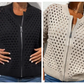 🔥2025 HOT SALE🔥Lässige Damen Strickjacke mit Reißverschluss und hohlem Design👗