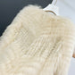 Flauschige kurze Jacke mit Knopfleiste für Damen