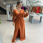 Glänzendes, fließendes, einfarbiges, bodenlanges Kleid für Damen