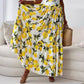 🍋Elegantes, fließendes langes Damenkleid mit Spaghettiträgern und Zitronendruck