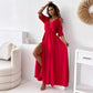 🔥 Heißer Verkauf 55% OFF💯Elegantes, sexy Kleid mit V-Ausschnitt und Seitenschlitz für Damen