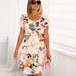 🔥 SOMMER-SALE: 50% RABATT! 🔥Kaskadenkleid mit Blumenmuster und mehreren Pflanzen
