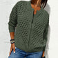 🔥2025 HOT SALE🔥Lässige Damen Strickjacke mit Reißverschluss und hohlem Design👗
