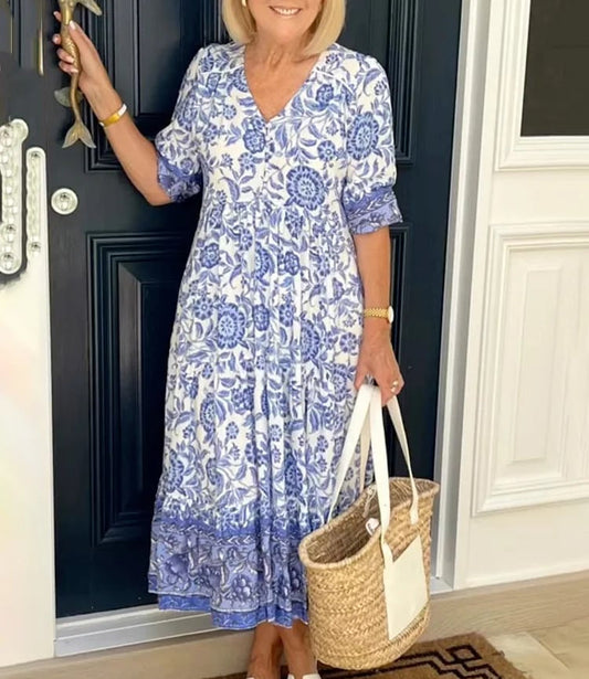 New Style Bohemian Dress mit V-Ausschnitt - Bringen Sie Farbe in Ihre Garderobe