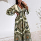 🌸SOMMERANGEBOT - 50% RABATT🌸Damen Retro Boho Maxi Kleid mit tiefem V-Ausschnitt