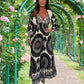 🌸SOMMERANGEBOT - 50% RABATT🌸Damen Retro Boho Maxi Kleid mit tiefem V-Ausschnitt