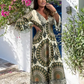 🌸SOMMERANGEBOT - 50% RABATT🌸Damen Retro Boho Maxi Kleid mit tiefem V-Ausschnitt