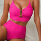Damen Push-up Bikini mit hohem Bund