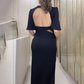 🌸💐Backless Midi Dress with Waist Cutout and Slit