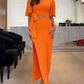 🌸💐Backless Midi Dress with Waist Cutout and Slit