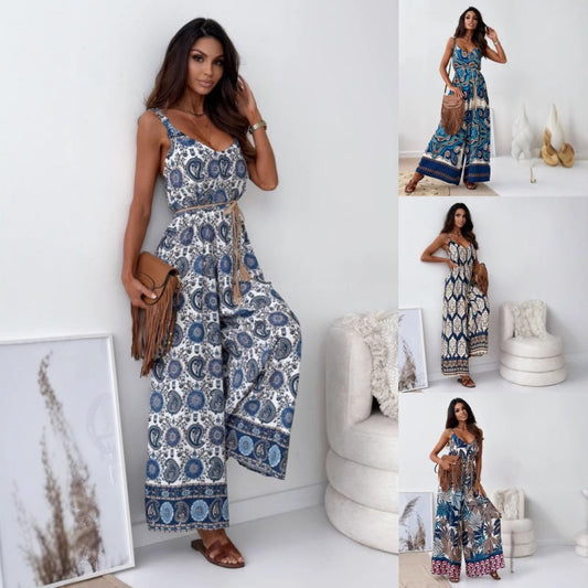 🌸Zeitlich begrenzt 50% RABATT🌸Trendiger rückenfreier Jumpsuit für Damen mit Quastengürtel🔥