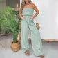 👒🤩Sommer Einfacher gestreifter trägerloser Overall mit weitem Bein