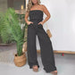 👒🤩Sommer Einfacher gestreifter trägerloser Overall mit weitem Bein