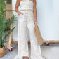 👒🤩Sommer Einfacher gestreifter trägerloser Overall mit weitem Bein