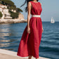 🔥【Sommersale】Elegantes Maxikleid mit Gürtel - Atmungsaktiv & Figurbetont