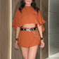 Stilvolles 2-teiliges Crop-Top-Minirock-Set für Damen