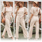 Jumpsuit mit hoher Taille und weitem Bein für Damen