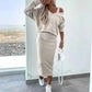 ⏳Begrenzte Zeit 50% Rabatt💥🍁2-teiliges Set für Damen: Ärmelloses Kleid & lockerer Pullover mit V-Ausschnitt