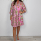 Rosa Minikleid mit Paisleymuster für Damen