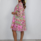 Rosa Minikleid mit Paisleymuster für Damen