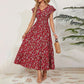 💃Fließendes Maxikleid mit V-Ausschnitt und Blumenmuster