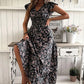 💃Fließendes Maxikleid mit V-Ausschnitt und Blumenmuster