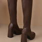 Trendige, kniehohe Damenstiefel aus PU-Leder