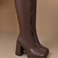 Trendige, kniehohe Damenstiefel aus PU-Leder