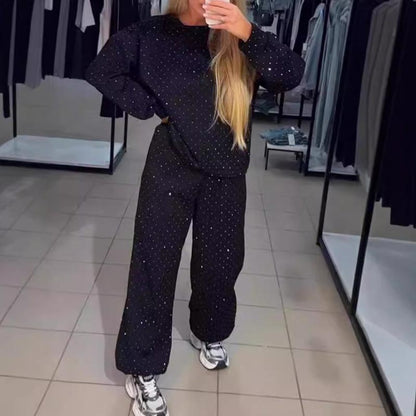 Damen Rundhalsausschnitt Lässiges Sport-Sweatshirt und Jogginghose 2-teiliges Set✈️ Kostenloser Versand