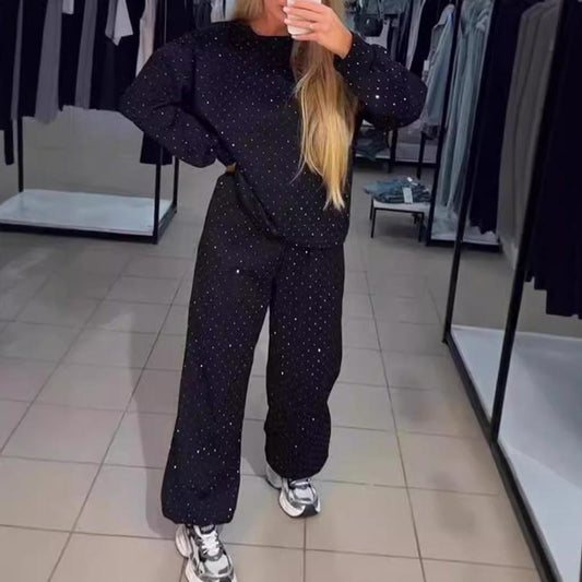 Damen Rundhalsausschnitt Lässiges Sport-Sweatshirt und Jogginghose 2-teiliges Set✈️ Kostenloser Versand