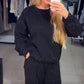 Damen Rundhalsausschnitt Lässiges Sport-Sweatshirt und Jogginghose 2-teiliges Set✈️ Kostenloser Versand
