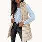 ❄️ Lange Pufferweste für Damen 👗 | Einfarbig | Ärmellos | Mit Kapuze | Winterkleidung 💕